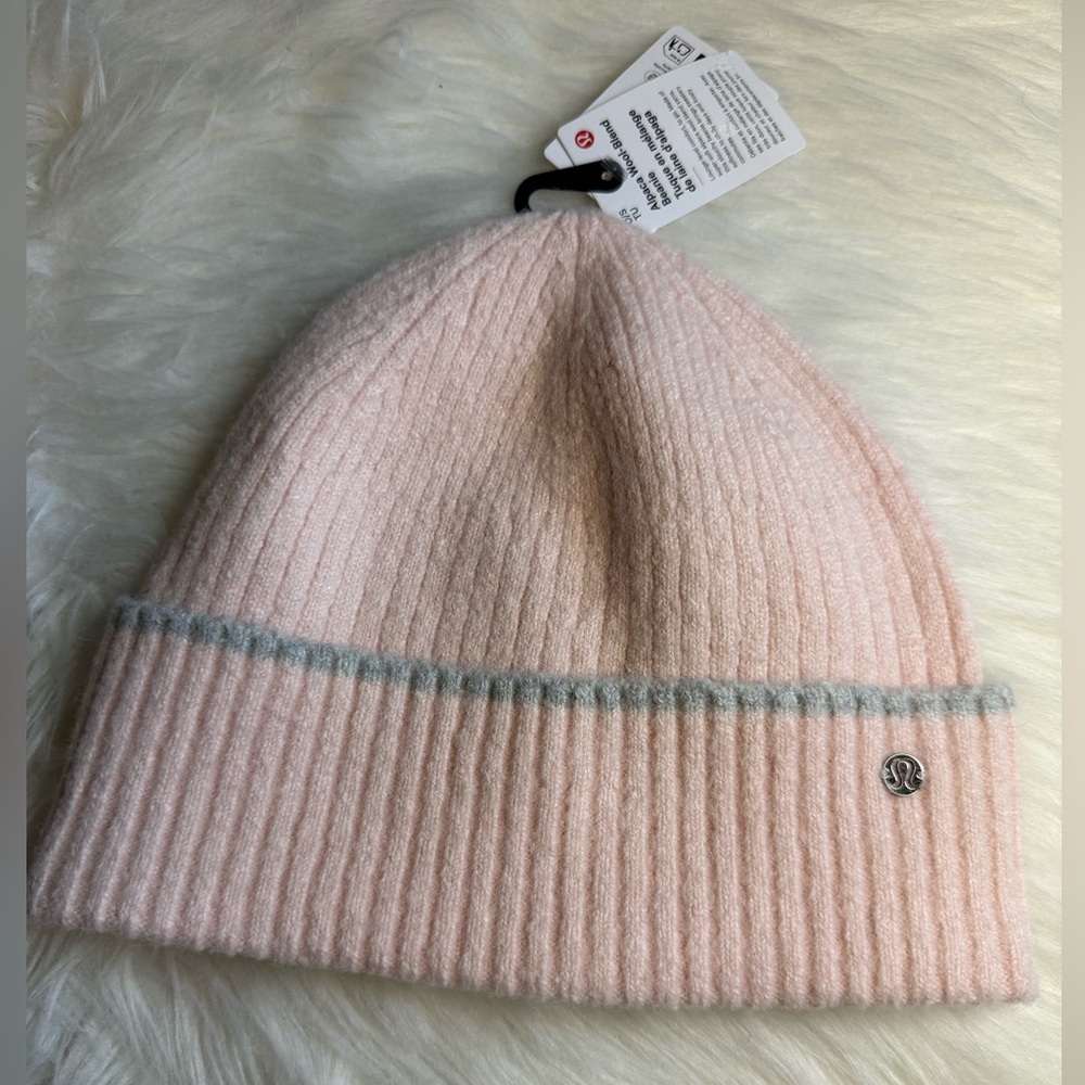Lululemon Alpaca Wool Blend Beanie Hat Pink One Size FULP HETM New